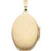 Amulett Medaillon Anhänger 17,2x26,1mm aus 333 Gold Gelbgold teilmatt oval Damen