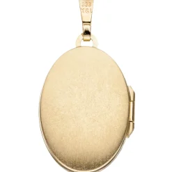 Amulett Medaillon Anhänger 17,2x26,1mm aus 333 Gold Gelbgold teilmatt oval Damen