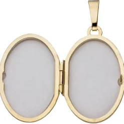 Amulett Medaillon Anhänger 17,2x26,1mm aus 333 Gold Gelbgold teilmatt oval Damen