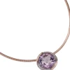 Anhänger Amethyst lila & 16 Diamanten 0.08Ct Brillanten 585 Gold Rotgold