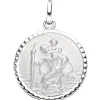 Anhänger Amulett Medaille Christopherus Schutzpatron & Halskette 42cm 925 Silber