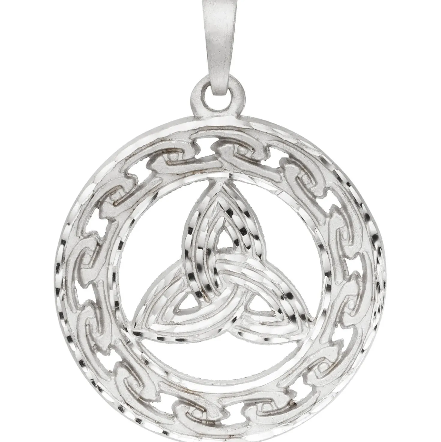 Anhänger Amulett Triquetra Ø 35,7mm aus 925 Silber mattiert Silberanhänger