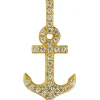 Anhänger Anker aus 925 Silber vergoldet mit 32 Zirkonia 19,7x10,1mm Halsschmuck