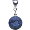 Anhänger aus Dumortierit & 925 Silber, Edelstein Kugel dunkelblau-violett