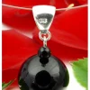 Anhänger aus echtem Onyx & 925er Silber, schwarz, Onyxanhänger