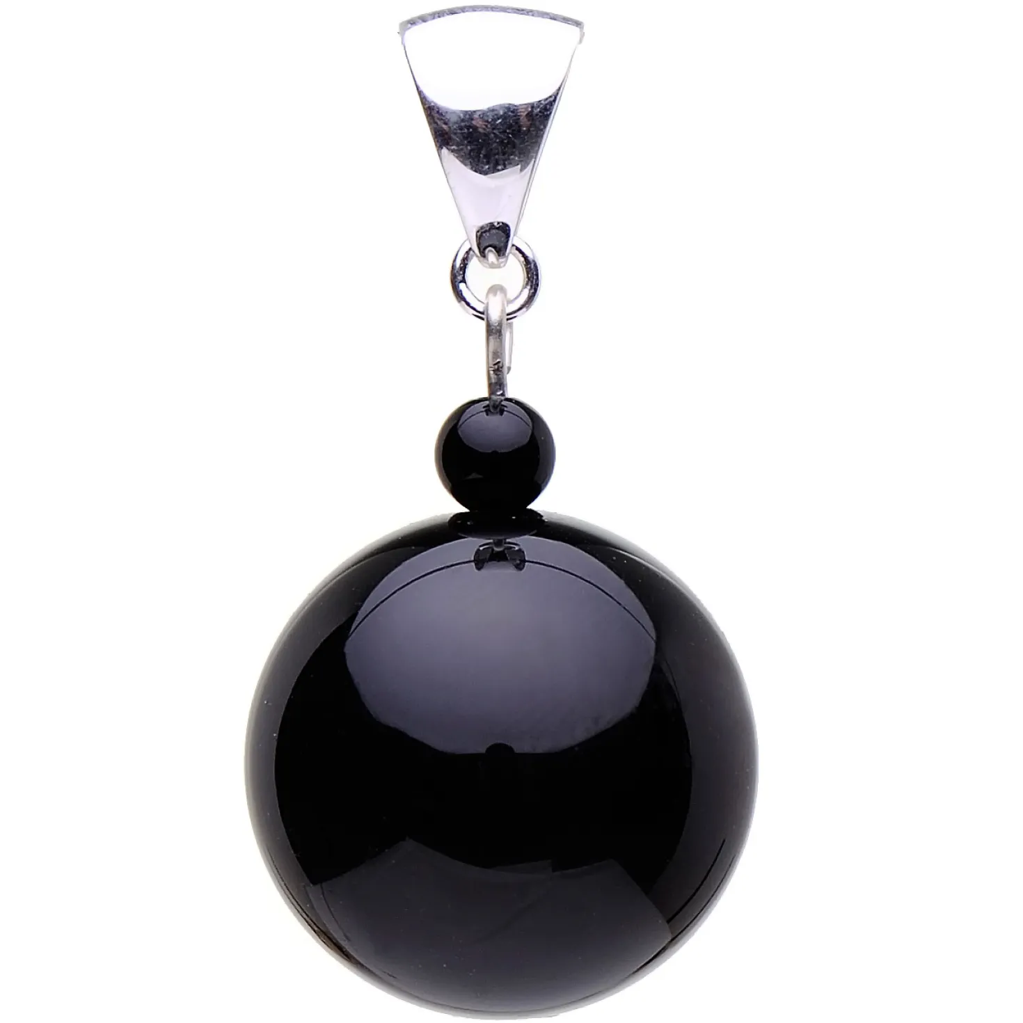 Anhänger aus echtem Onyx & 925er Silber, schwarz, Onyxanhänger