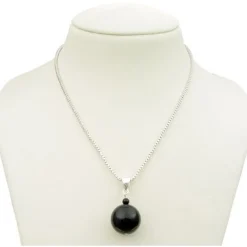 Anhänger aus echtem Onyx & 925er Silber, schwarz, Onyxanhänger