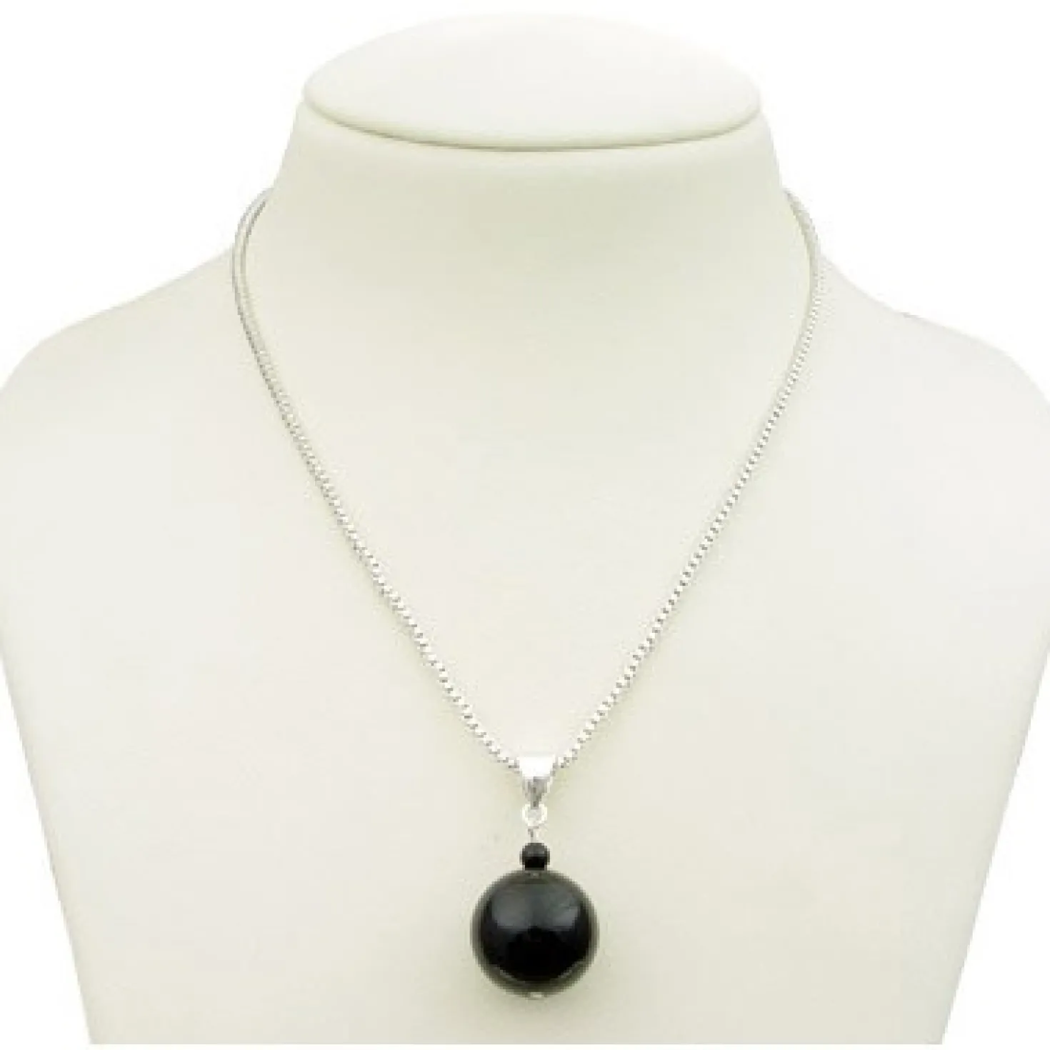 Anhänger aus echtem Onyx & 925er Silber, schwarz, Onyxanhänger