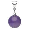 Anhänger aus Edelstein Amethyst & 925 Silber violett lila glatt Kugel