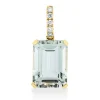 Anhänger aus 750 Gelbgold Amethyst 6,8ct grün 5 Brillanten 0,1ct TW-SI 21,9x8,6mm