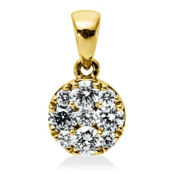 Anhänger aus 750 Gelbgold 4 Brillanten 0,33ct TW-SI 5 Brillanten 0,1ct TW-SI