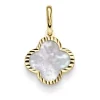Anhänger aus 585 Gelbgold mit Blume Kleeblatt aus Perlmutt klein 12,5x20,5mm