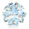 Anhänger aus 750 Gelbgold 6 Topase 9,8ct skyblue 10 Brillanten 0,09ct TW-SI