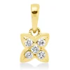 Anhänger aus 750 Gold Gelbgold 5 Brillanten 0,06ct TW-SI 10x5mm mit Öse