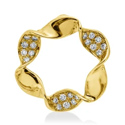 Anhänger aus 585 Gold Gelbgold 21 Brillanten 0,09ct W-SI/PI 13,2x14,3mm