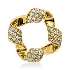 Anhänger aus 585 Gold Gelbgold 60 Brillanten 0,34ct W-SI/PI 16,8x15mm