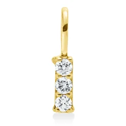 Anhänger aus 750 Gold Gelbgold 3 Brillanten 0,07ct W-SI 11x1,9mm mit Öse