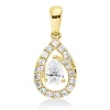 Anhänger aus 585 Gold Gelbgold 21 Diamanten 0,49ct W-SI 17,3x8,5mm mit Öse