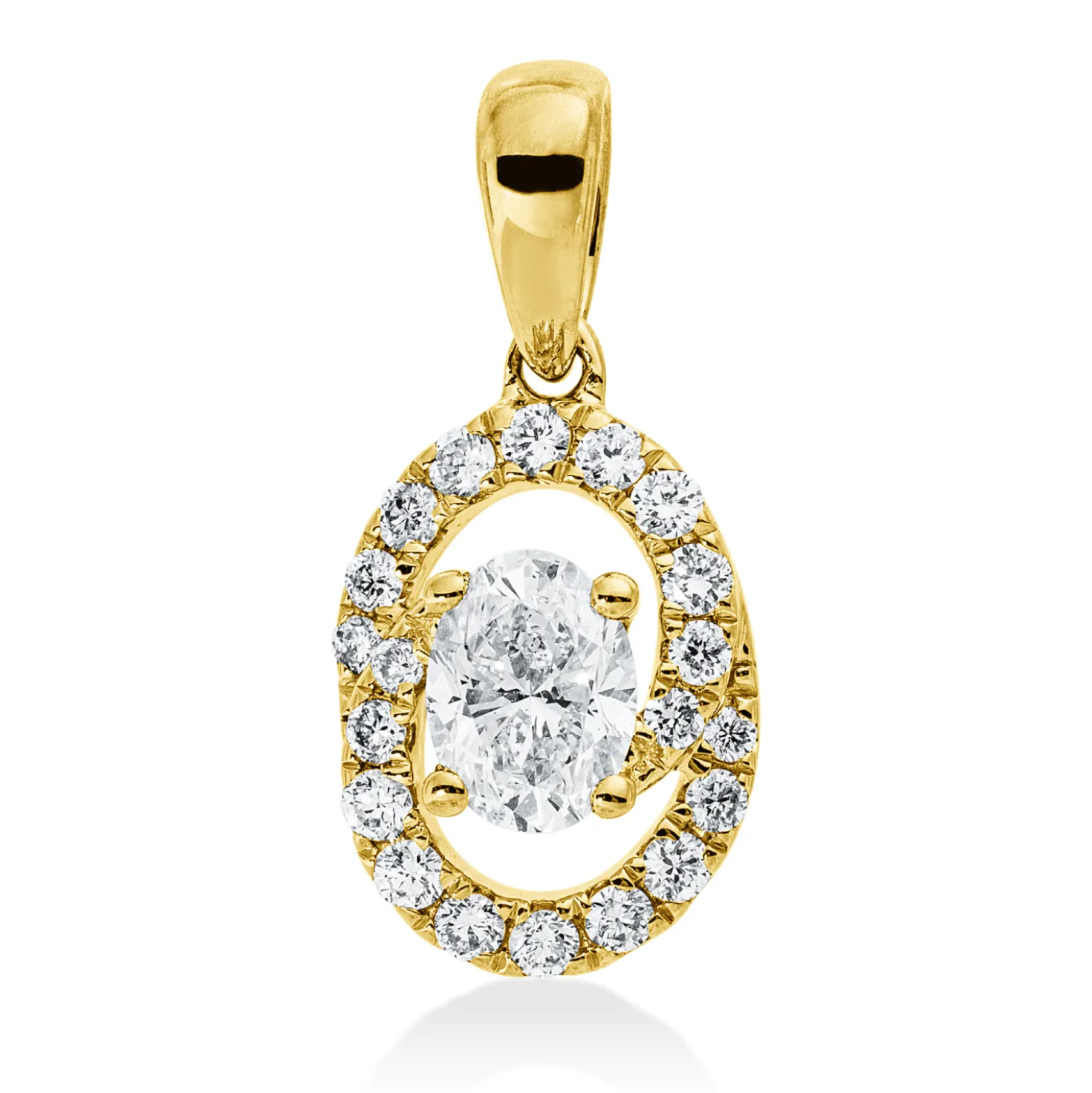 Anhänger aus 585 Gold Gelbgold 21 Diamanten 0,46ct 16x7,4mm mit Öse
