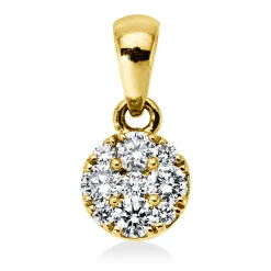 Anhänger aus 750 Gold Gelbgold 9 Diamanten 0,18ct 10,8x5,4mm mit Öse