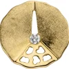 Anhänger aus 585 Gold Gelbgold eismattiert mit Diamant 0.05Ct Brillant W/si