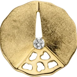 Anhänger aus 585 Gold Gelbgold eismattiert mit Diamant 0.05Ct Brillant W/si