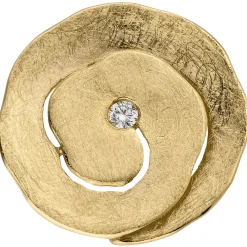 Anhänger aus 585 Gold Gelbgold eismatt mit Diamant Brillant 0,06Ct