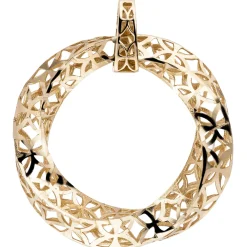 Anhänger aus 333 Gold Gelbgold gedreht rund Ø31mm mit Muster Halsschmuck Damen
