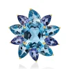 Anhänger aus 750 Gold Gelbgold 11 Tansanite 11,2ct blau 23x22mm