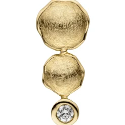 Anhänger aus 585 Gold Gelbgold teil- Diamant Brillant 0,05 Ct 16,7x6,9mm