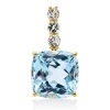 Anhänger aus 750 Gold Gelbgold 4 Topase 8ct skyblue 21,4x11,1mm mit Öse