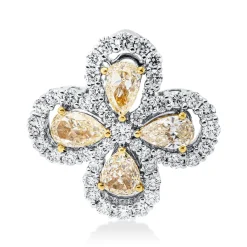 Anhänger aus 750 Gold gelb/weiß 49 Diamanten 1,41ct 17x17mm