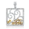 Anhänger aus 750 Gold gelb/weiß 131 Diamanten 2,84ct 33x24,8mm mit Öse