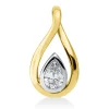 Anhänger aus 750 Gold gelb/weiß Diamant Tropfen-Schliff 0,31ct TW-VSI 16,7x8,9mm