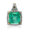 Anhänger aus 750 Gold gelb/weiß Smaragd 5,76ct grün 41 Brillanten 0,42ct F-SI