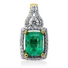 Anhänger aus 750 Gold gelb/weiß Smaragd 1,55ct grün 43 Brillanten 0,19ct F-SI