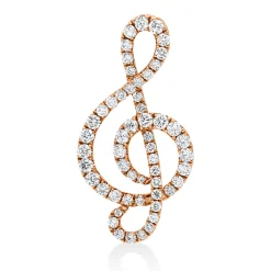 Anhänger aus 750 Gold Rotgold 54 Brillanten 0,75ct TW-SI 27,6x14mm