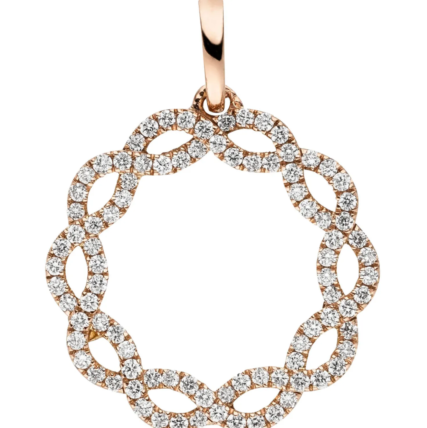 Anhänger aus 585 Gold Rotgold mit 90 Diamanten Brillanten 0,41ct
