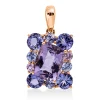Anhänger aus 750 Gold Rotgold 11 Saphire 4,59ct blau 21,2x12mm mit Öse