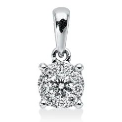 Anhänger aus 750 Gold Weißgold 10 Brillanten 0,16ct F-VSI 11,1x5,2mm