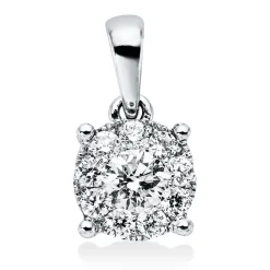 Anhänger aus 750 Gold Weißgold 10 Brillanten 0,3ct F-VSI 11,7x6,5mm mit Öse