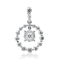 Anhänger aus 750 Gold Weißgold 27 Brillanten 0,66ct F-VSI 20,9x13,3mm mit Öse