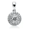Anhänger aus 750 Gold Weißgold 28 Brillanten 0,48ct F-VSI 15,9x9,3mm mit Öse