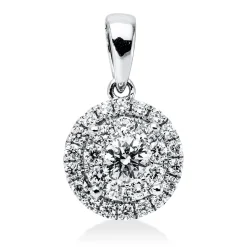 Anhänger aus 750 Gold Weißgold 28 Brillanten 0,48ct F-VSI 15,9x9,3mm mit Öse