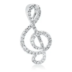 Anhänger aus 750 Gold Weißgold 53 Brillanten 0,2ct TW-SI 17,6x9mm