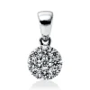 Anhänger aus 750 Gold Weißgold 9 Brillanten 0,26ct TW-SI 11,9x6,1mm mit Öse