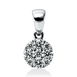 Anhänger aus 750 Gold Weißgold 9 Brillanten 0,26ct TW-SI 11,9x6,1mm mit Öse