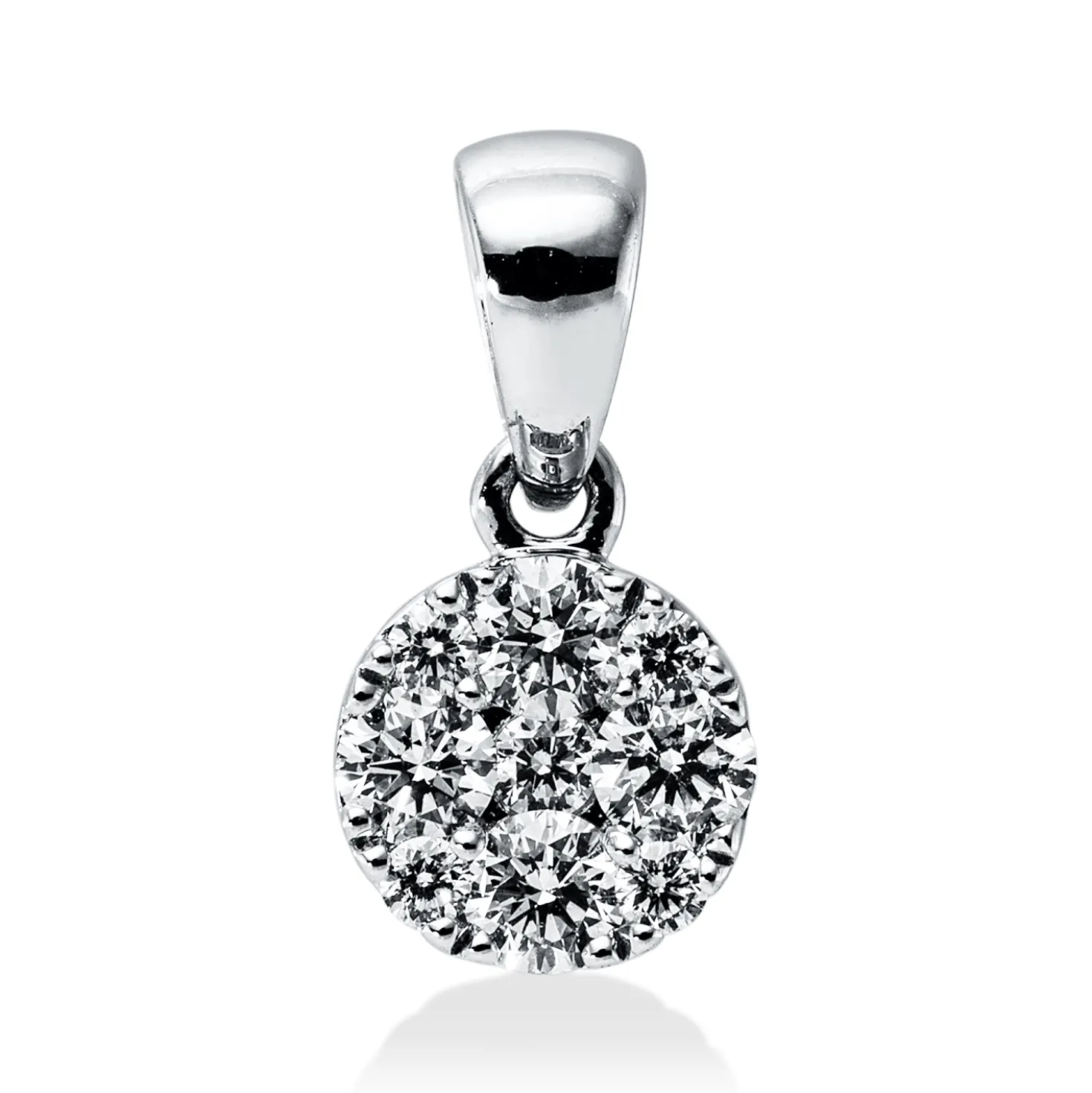 Anhänger aus 750 Gold Weißgold 9 Brillanten 0,26ct TW-SI 11,9x6,1mm mit Öse