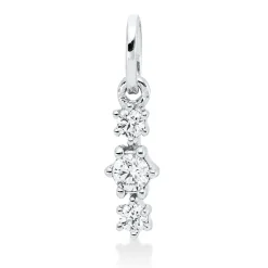 Anhänger aus 750 Gold Weißgold 3 Brillanten 0,1ct TW-SI 12,7x3,4mm mit Öse