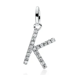 Anhänger aus 750 Gold Weißgold 20 Brillanten 0,04ct TW-SI 15x6mm mit Öse
